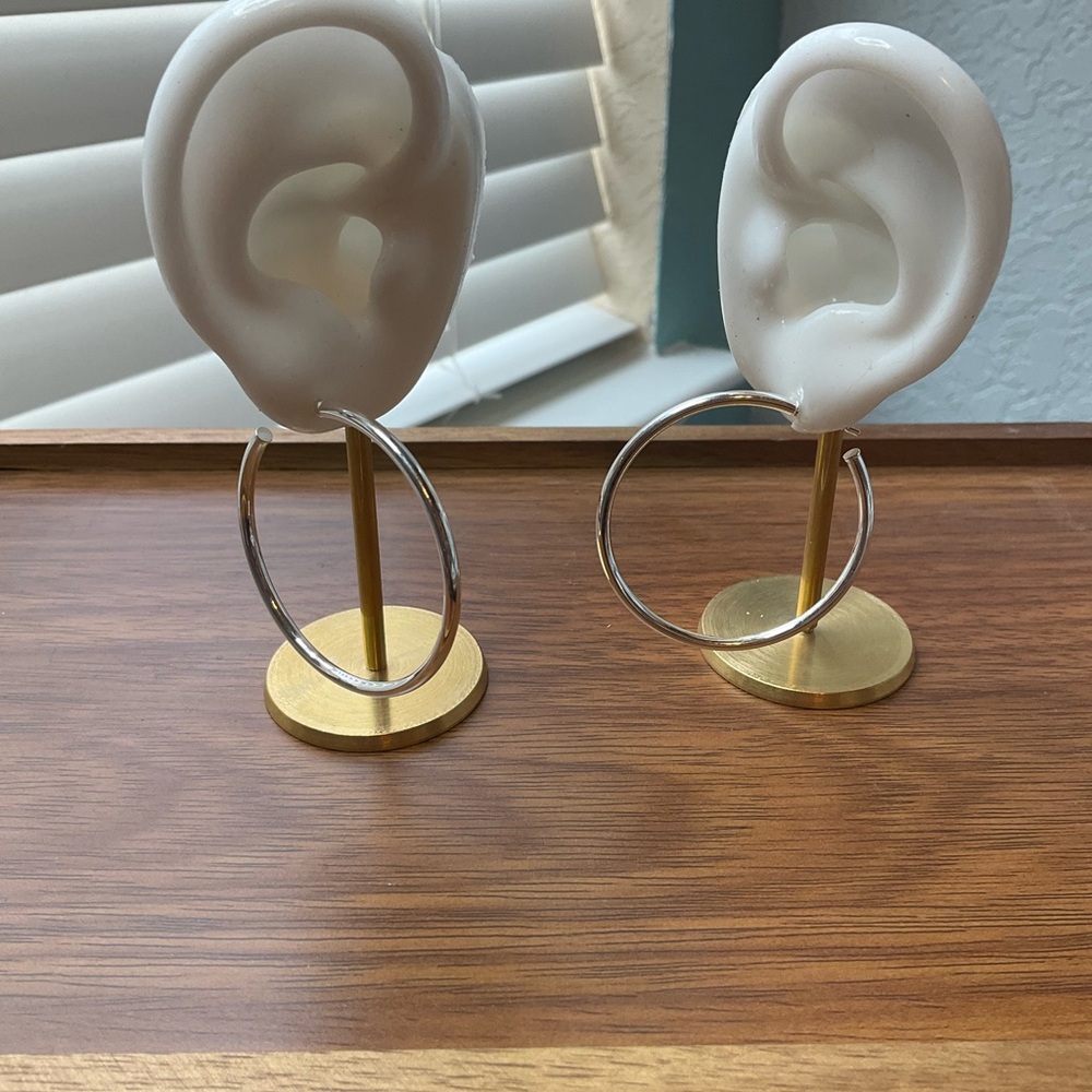 925 Sterling Silver Hoop Loop Earrings.